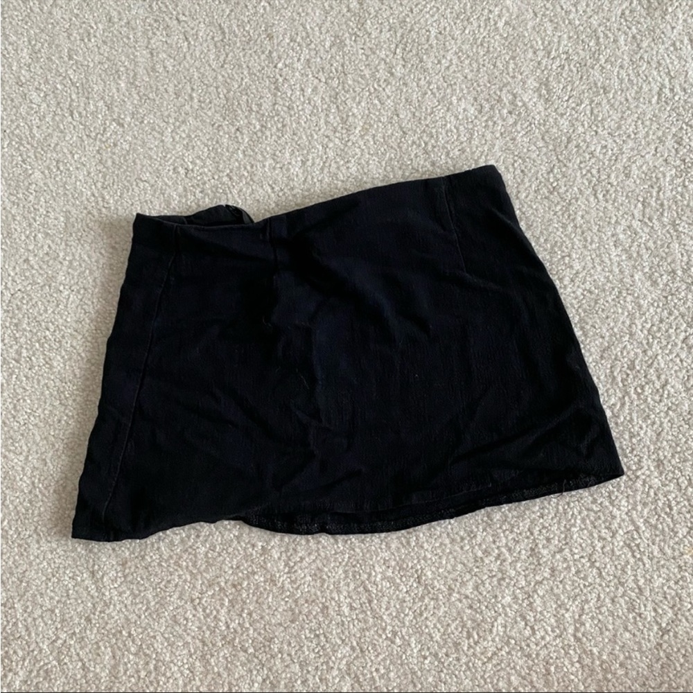 Black low rise mini skirt